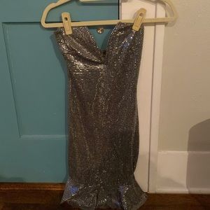 BLUE BLUSH sequin mini dress NWT size S